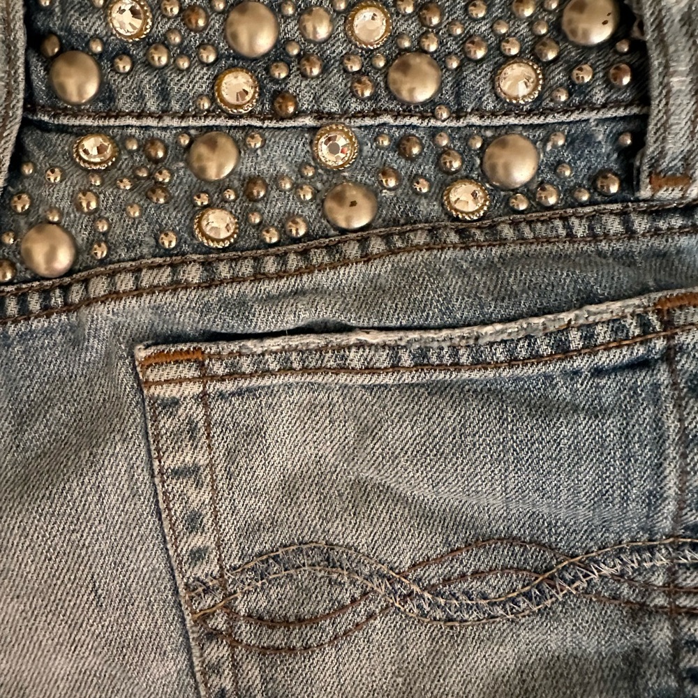 Y2K Studded Rhinestone Denim Shorts | Vintage Street Ahead